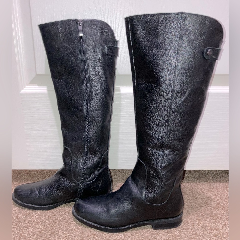 Franco Sarto black leather knee-high boots, size 6, like new